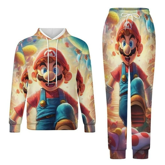Super Mario World Adult Hoodies And Sweatpants Set Sweatshirts Jogger Pants 2 Pcs Hooded Hoody Tracksuits Set Suit Winter Daily Unisex Sweatsuit