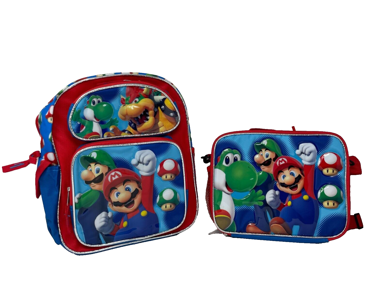 (Yoshi, Bawser, Mario, Luigi) 16 inch Backpack & Lunch Bag