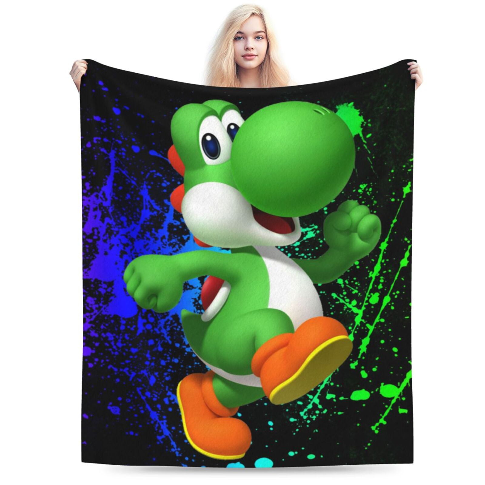 Super Mario Yoshi Ultra Soft Micro Fleece Blanket Plush Fuzzy Cozy Bed Blankets Lightweight Reversible Air Conditioner Quilt 80 X60 Walmart
