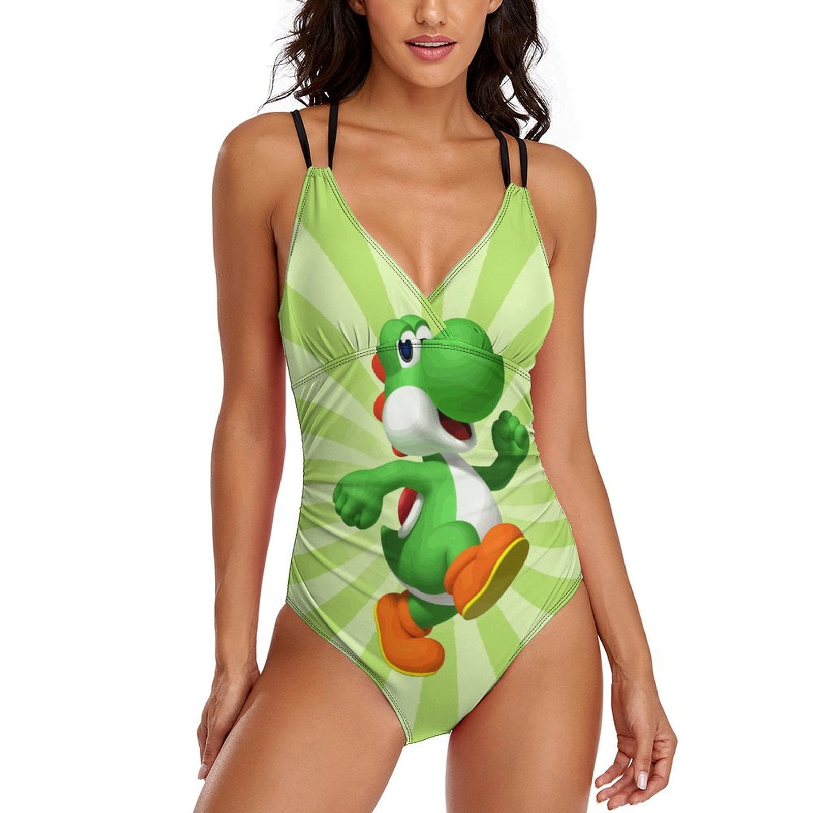 Super Mario Yoshi Womens One-Pieces Swimsuit Sexy CirssCross