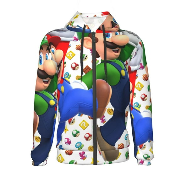 Super Mario Youth Hoodies Teenage Zipper Sweatshirt Winter Jackets 3D Printing Coats Activewear For Kids Small