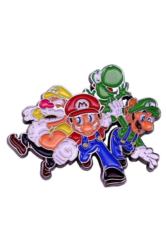 Super Mario and Friends 1.75 Inch Wide Enamel Metal Pin