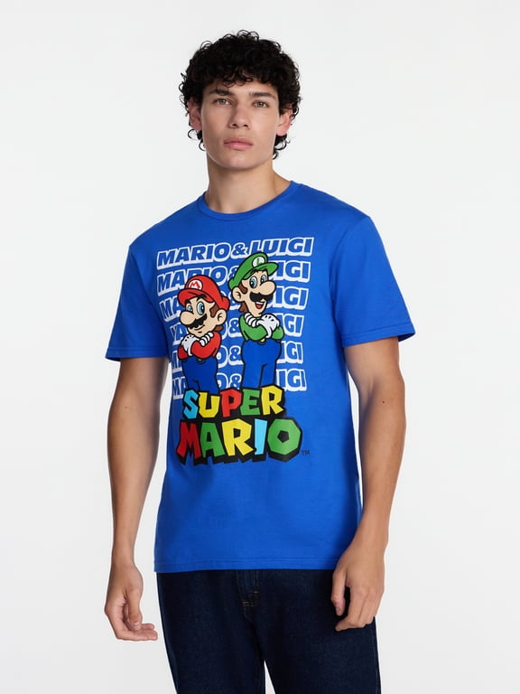 Super Mario and Luigi Men's and Big Men's Graphic Tee with Short Sleeves, Sizes S-3XL