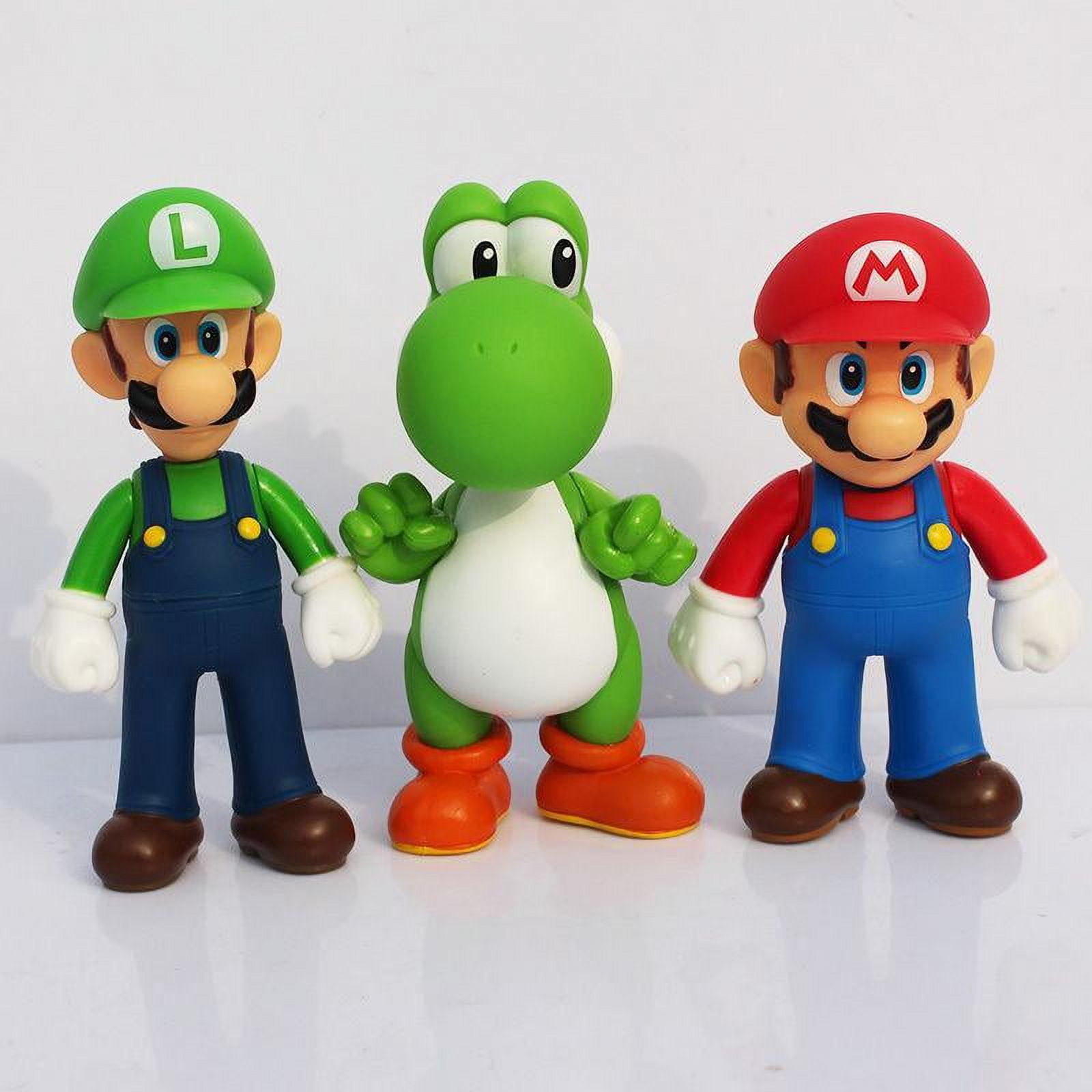  Super Mario and Luigi Action Figures Toy Set of 1-3'' Mario  Luigi Yoshi Garage Kit Decorations Toy Head , Hand rotated Toys… (18pcs) :  Toys & Games