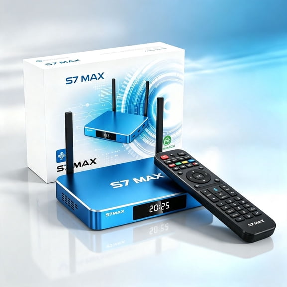 Super Max S7 Compact Home Audio Receiver, Bluetooth 5.2, HDMI, USB 3.0 and USB-C, Blue