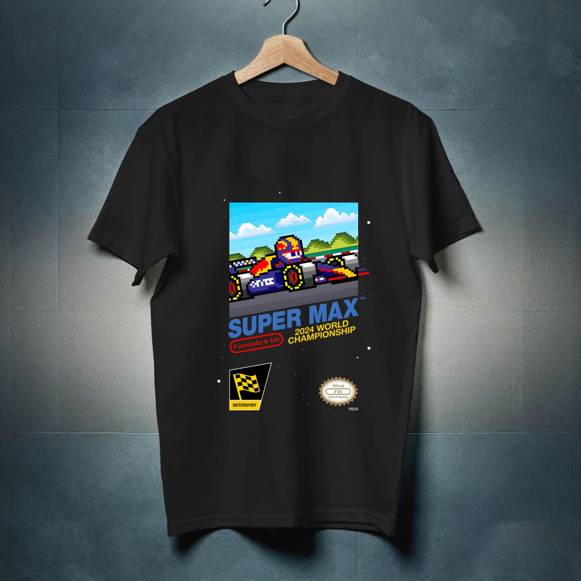 Super Max Verstappen Red Bull 2024 Formula 1 F1 Nintendo 8bit Cap T
