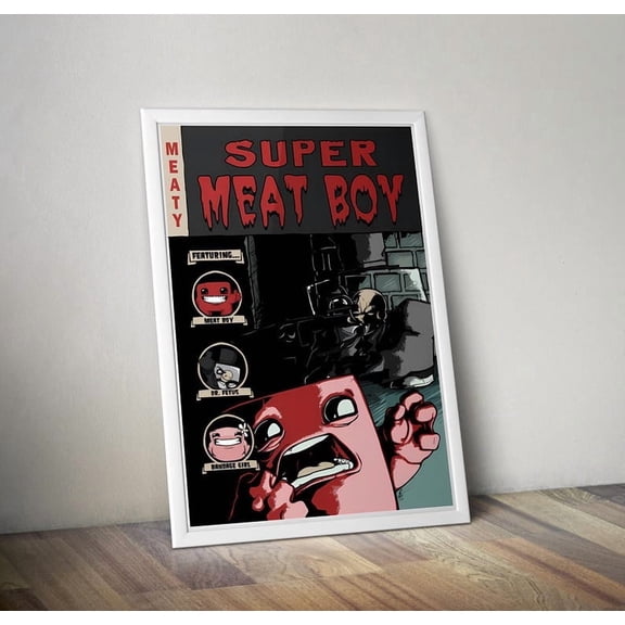 Super Meat Boy Poster | Gaming Poster | Gaming Artwork | Gaming Decor | Video Game Poster | Gaming Gift | Video Game Print | Wall Art Poster Size 24x36 Unframed Poster
