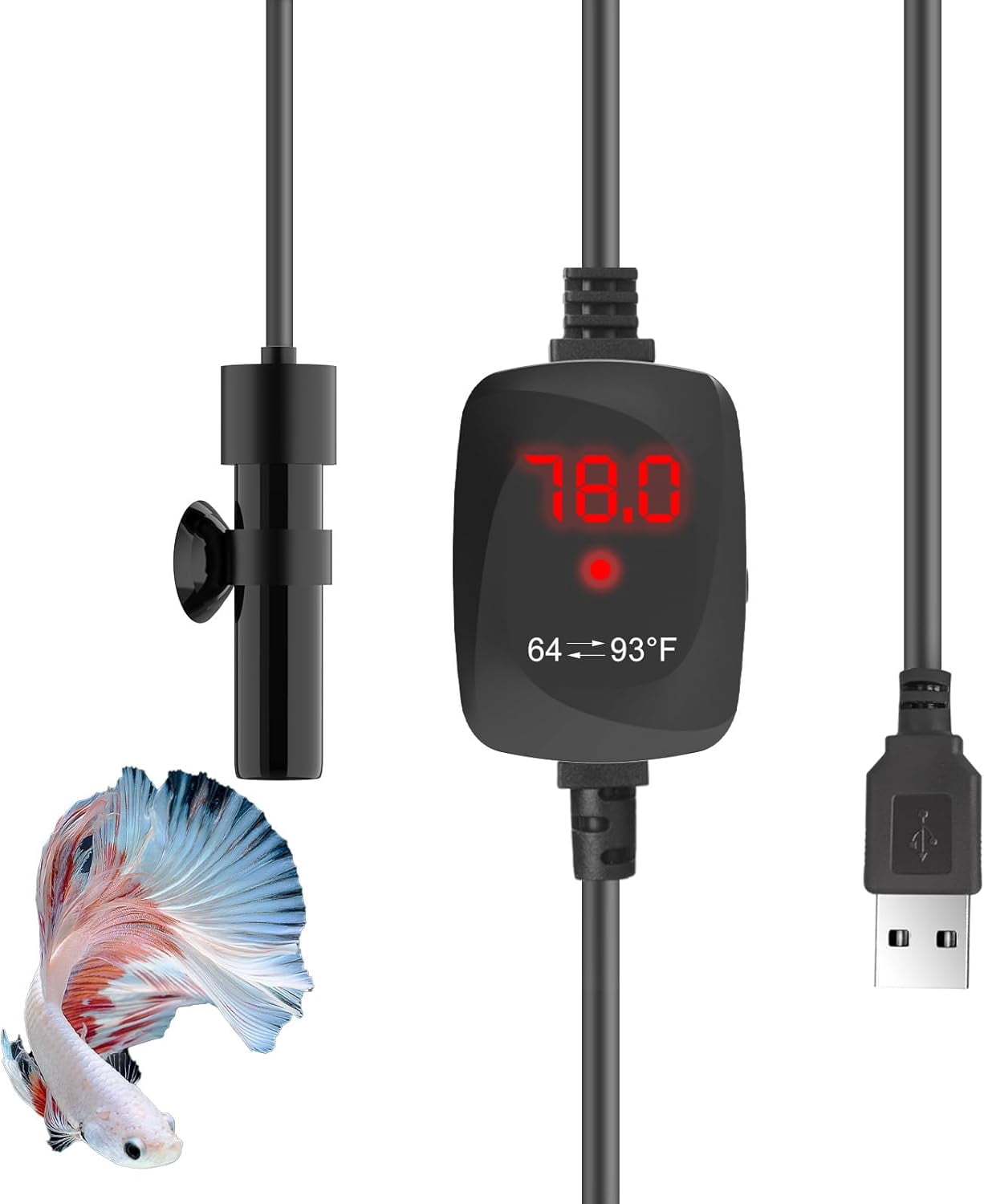 Super Mini Aquarium Heater USB 10W Alumina Ceramic Betta Heater ...