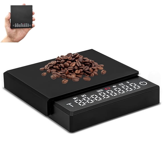 Super Mini Espresso Coffee Scale with Timer, Digital Portable Coffee Scale for Espresso, Pour Over & Manual Brewing, Rechargeable Coffee Weighing Scale