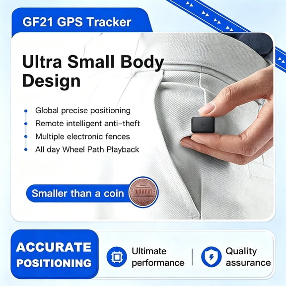 Super Mini GPS Tracker, RealTime Location Device with Geofence, Route History, Long Battery Life, Compact Hidden Locator for Kids, Vehicles, Pets and Valuables