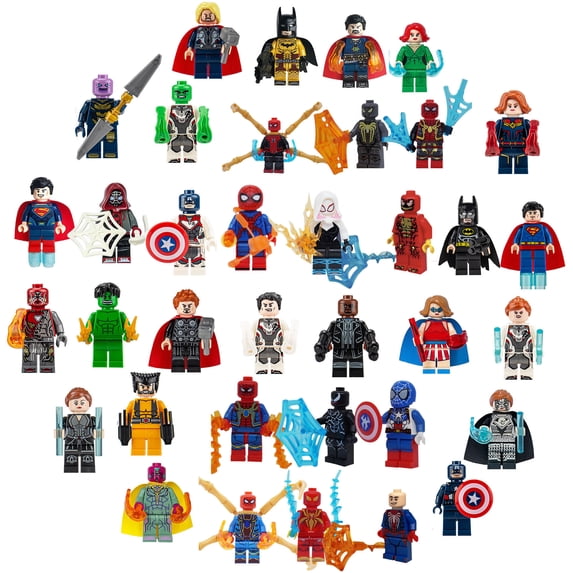 Super Mini Heros Figures Set, 36PCS Action Figures Building Blocks 1.77 inch Toys Birthday Gift for Kids and Fans Collections