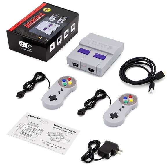 Super Mini Retro Entertainment Device, Built-in 500 & 821 HD Classic Media Collections, Dual Controller Plug & Play TV Display System