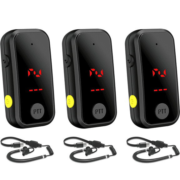 Super Mini Walkie Talkies Pro with Waterproof, Two Way Radio with Earpieces for Restaurants, Hotels, Supermarkets, 3 Way Multi Unit Charger, 3 Pack