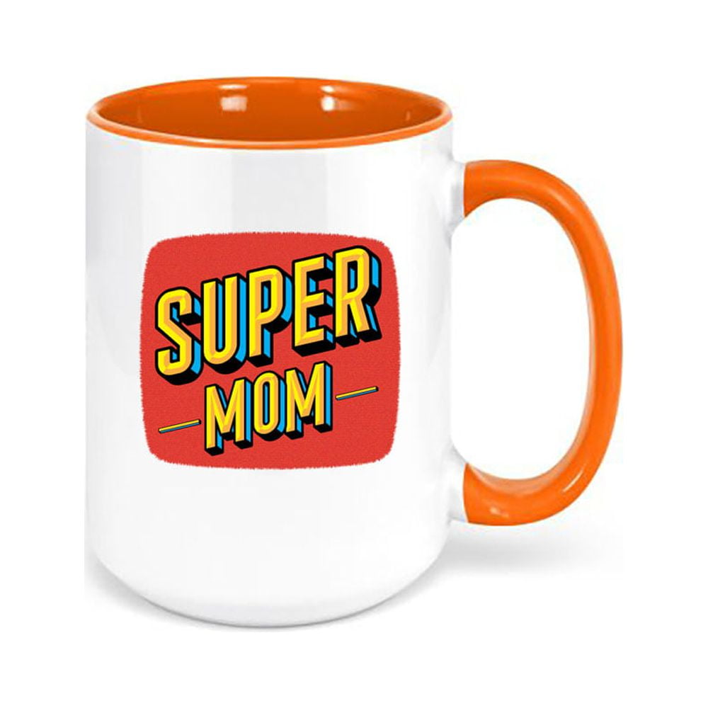 Super Mom Coffee Mug, Super Mom, Mom Mug, Coffee Cup For Mom, Mother's Day  Gift, Mom Birthday Gift, Super Mom Cup, Gift For Her, Sublimated, BLACK 