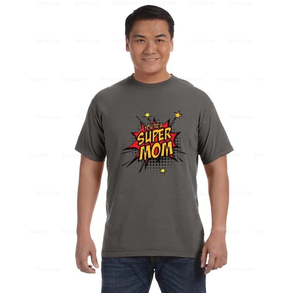 Super Mom Design Comfort Color T-Shirt Bold Graphic Gift for Mothers, Unisex, up to size 4XL