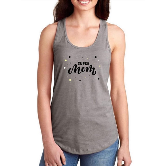 Super Mom Dots Confetti Racerback Tank Women -Image by Shutterstock, Female Large