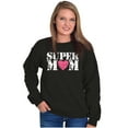 thumbnail image 1 of Super Mom Mother's Day Love Heart Women Crewneck Sweatshirt Brisco Brands L, 1 of 4
