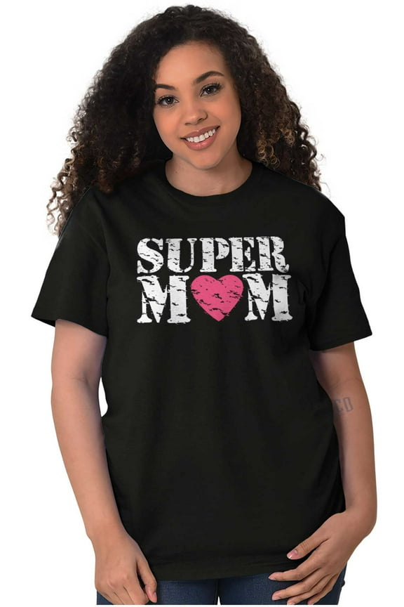 Super Mom Mother's Day Love Heart Women's Graphic T Shirt Tees Brisco Brands L