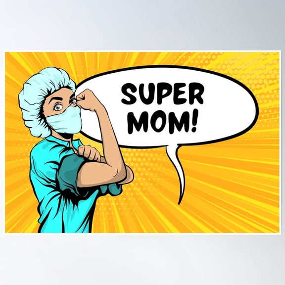 Super Mom Poster Wall Art, Modern Wall Decor, 8x12 UNFRAMED