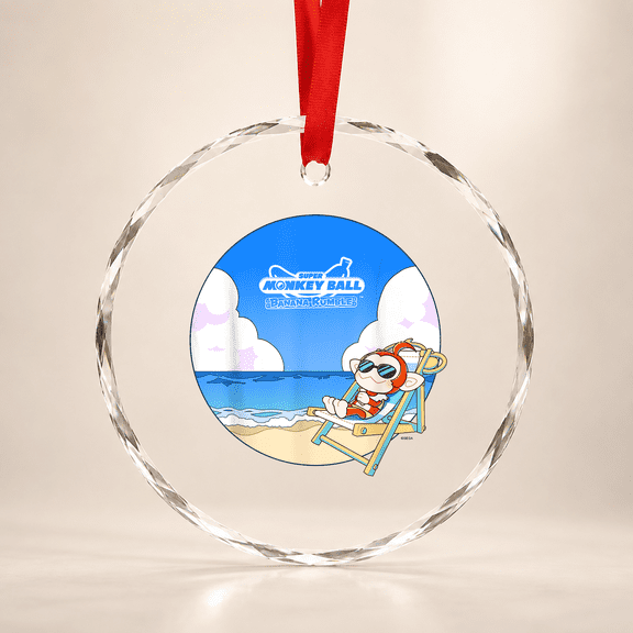 Super Monkey Ball Banana Rumble Palette (Beach) Glass Ornament, Vintage Birthday Gift