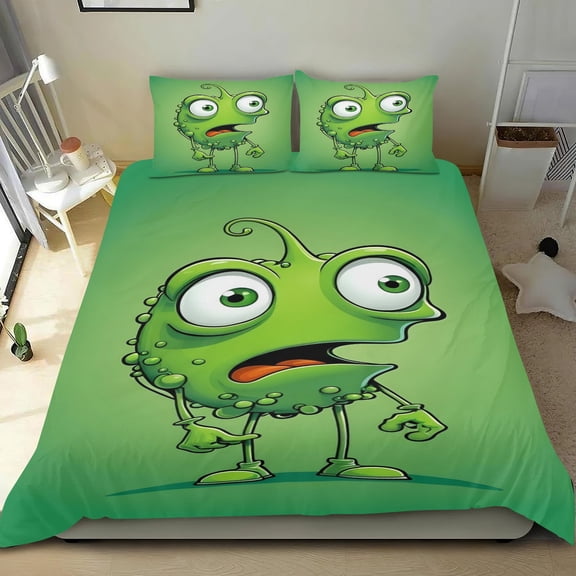 Super Monster Themed Bed Sheet Set Three Piece Set 53x79 Inches Comfortable And Skin Friendly Unique Design Creating A Star Studded Night