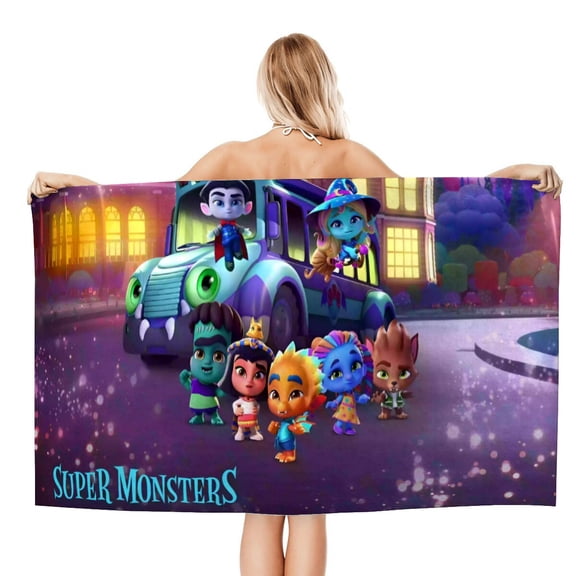 Super Monsters-theme Gifts Quick-dry Beach Towel for Women Girl Birthday Inspired Fan Bath Outdoor Music Lover31 x 71 in78 X 180 CM