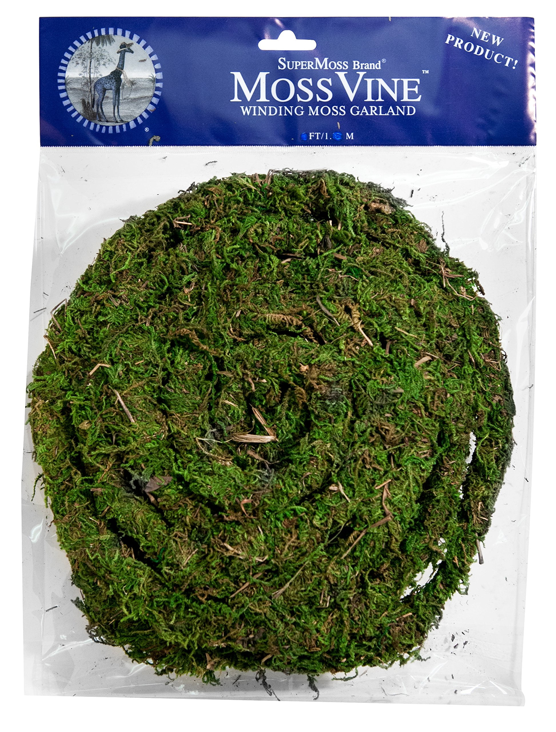 Fresh Green Preserved Moss Vine Garland, 12ft