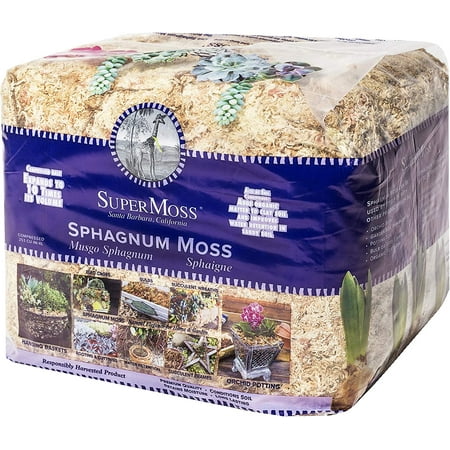 Super Moss Orchid Sphagnum Moss Dried Natural Color 1 Pound Mini Bale