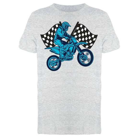 Super Moto W/Flags T-Shirt Men -Image by Shutterstock, Male Large