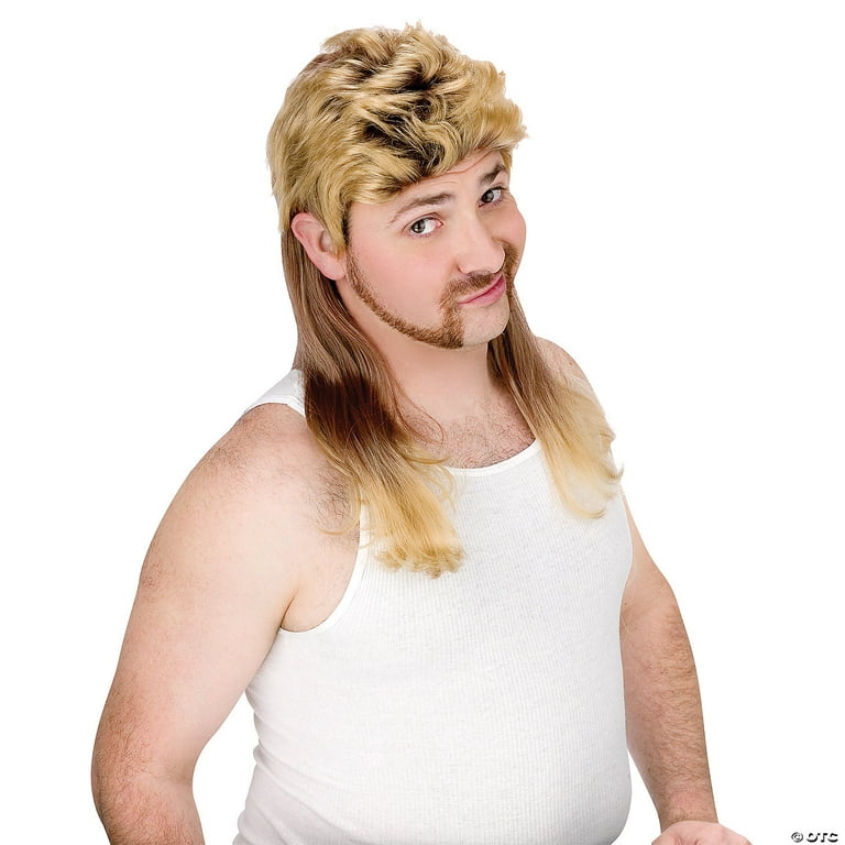Super Mullet Blonde Wig Adult Halloween Costume Accessory Walmart