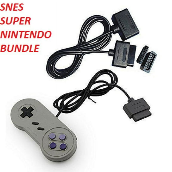 Super NES Controller With 6 Feet Extension For Super Nintendo SNES Bundle