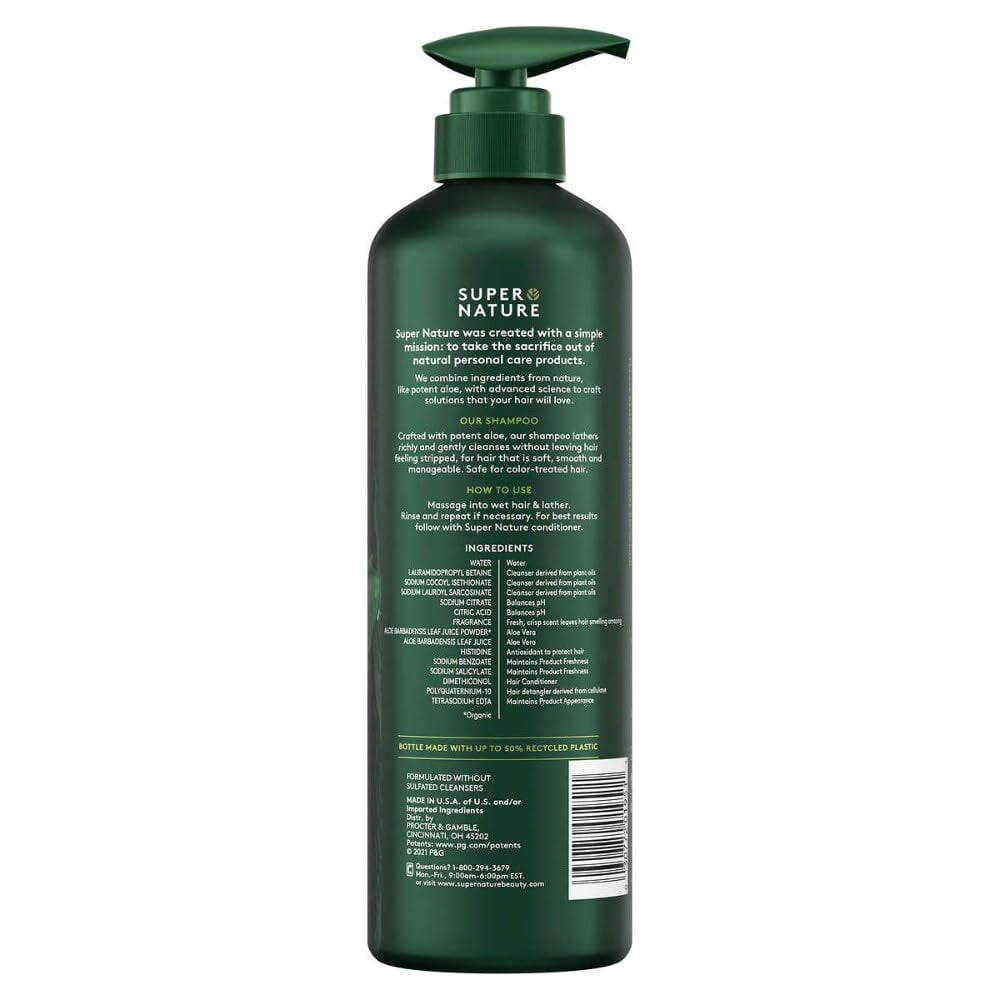 Super Nature Potent Aloe Gentle Moisture Shampoo Sulfates Dye Paraben , 30  Fl Oz