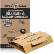 Super Ninja Cockroaches Killer - 12 Traps - Highly Effective and Ecological Cockroach Trap - User Friendly - Up to 3 Months per Trap