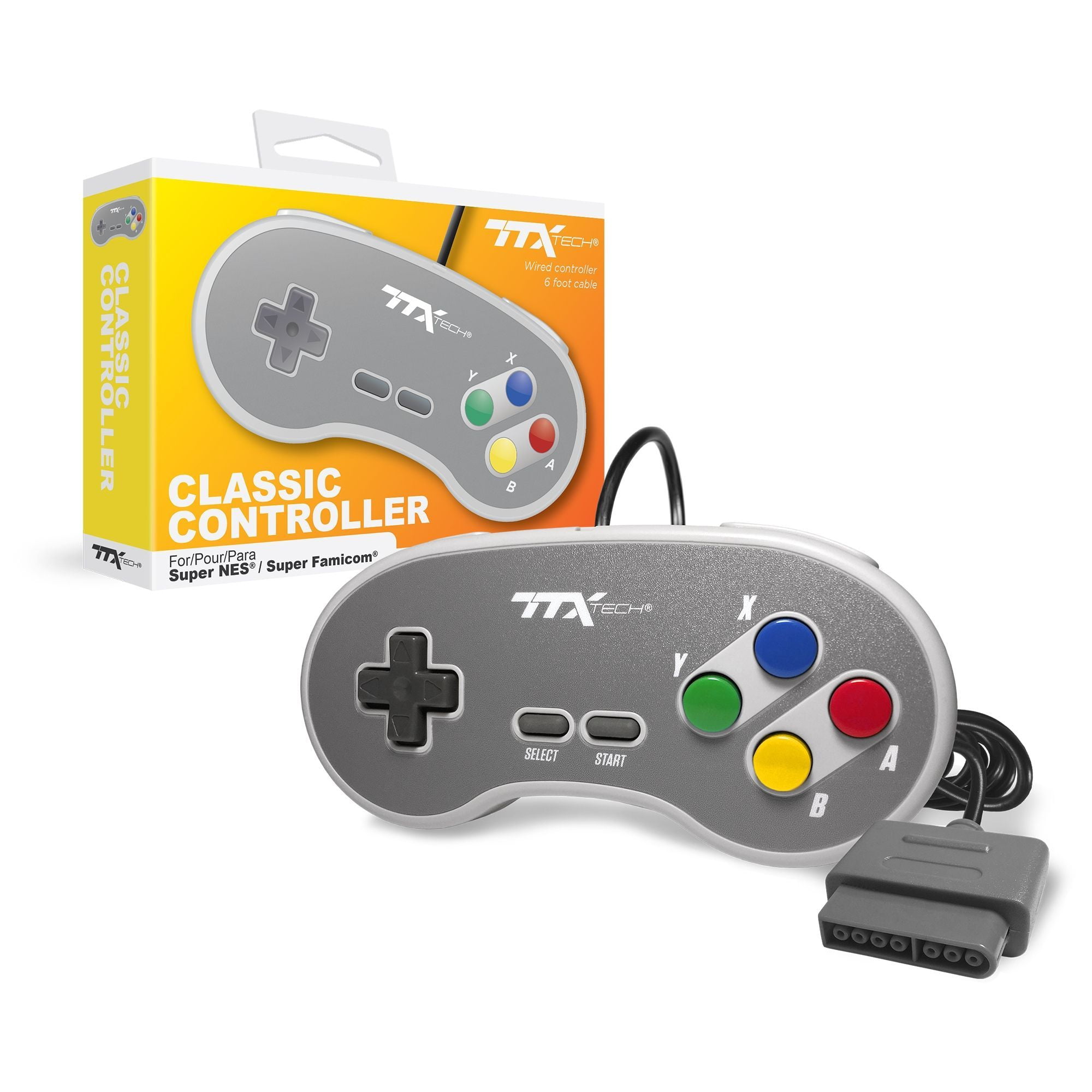 Super Nintendo Classic Wired Controller (Multi Colored Buttons