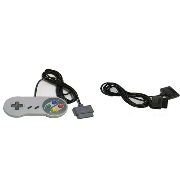 Super Nintendo Replacement Controller And Extension Cord By Mars Devices For SNES