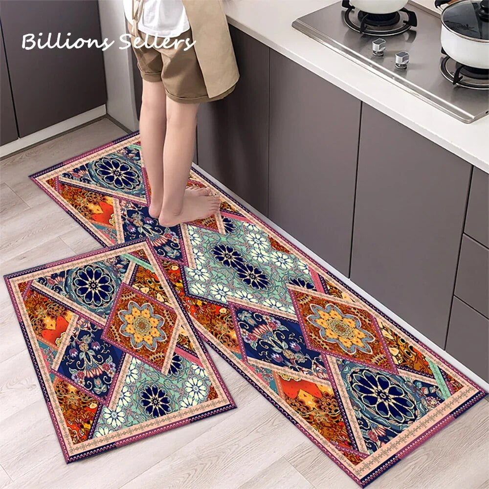 Super Nonslip Kitchen Floor Mats Absorbent Bathroom Entrance Doormat Soft Washable PVC Anti