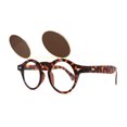 thumbnail image 1 of Super Normcore Cool Hipster Flip Up Keyhole Round Sunglasses Tortoise Brown, 1 of 4