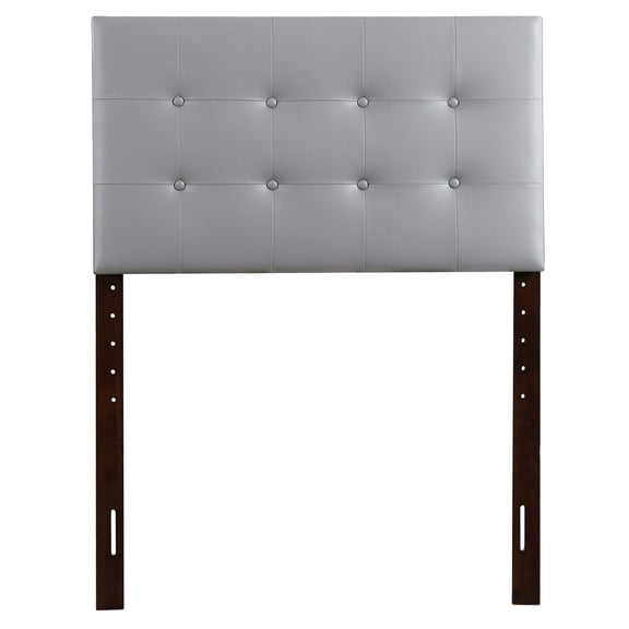 Super Nova Light Grey Twin Upholstered Tufted Panel Headboard