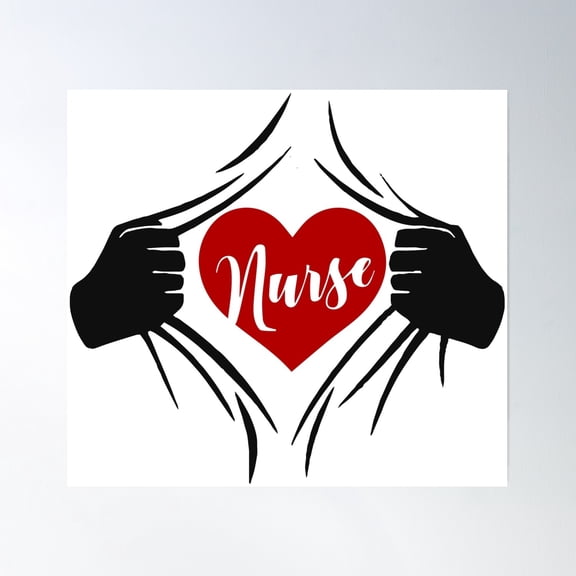 Super Nurse - Superhero Costume Tear Poster Wall Art, Modern Wall Decor, 8x12 UNFRAMED
