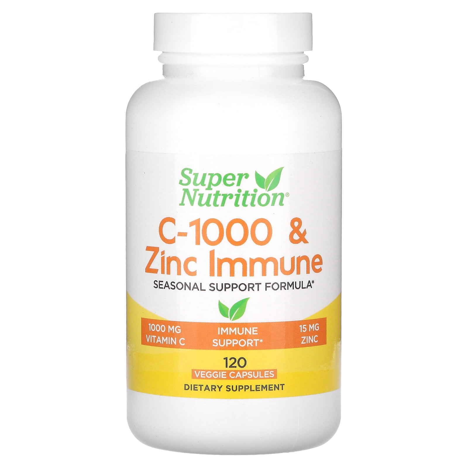 Super Nutrition C1000 & Zinc Immune, 120 Veggie Capsules
