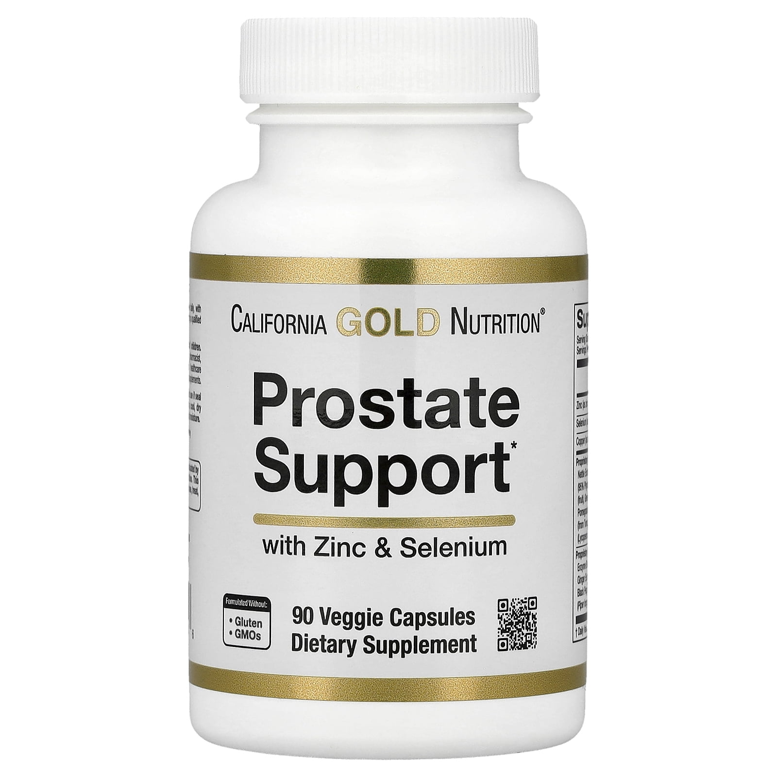 California Gold Nutrition Prostate Support with Proprietary Support Blend, Saw Palmetto, Nettle Root, and Zinc Oxide, 90 Veggie Capsules