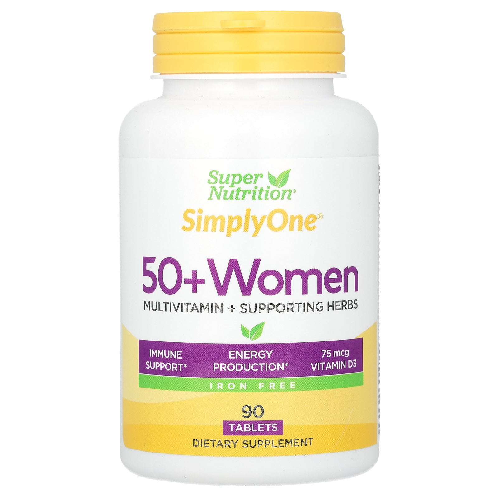 Super Nutrition SimplyOne, Women’s 50+ Triple Power Multivitamins, Iron