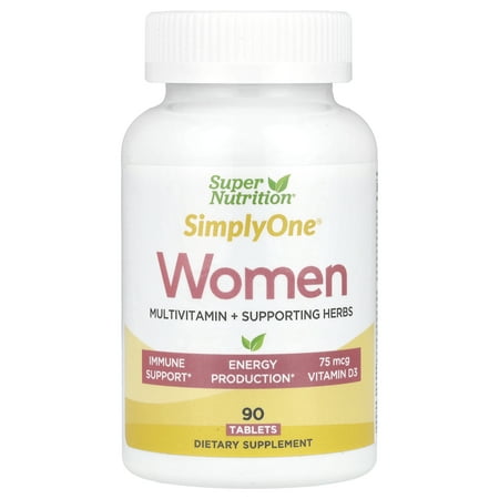 Super Nutrition, Simply One Multi-Vitamin/Mineral Supplement Tablets Women, 90 Ct