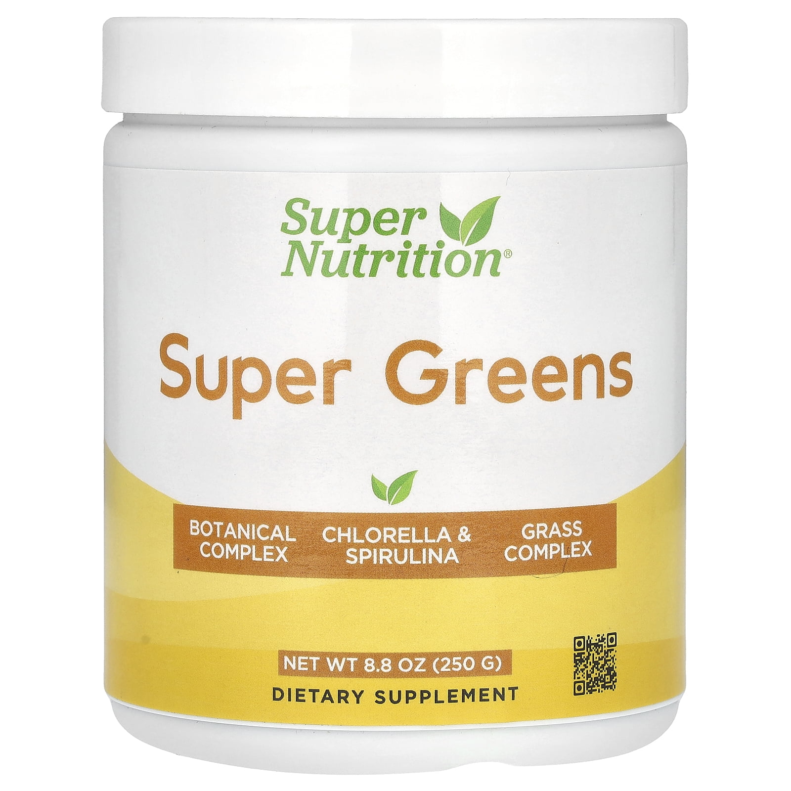 Super Nutrition Super Greens with Spirulina, Chlorella, Kelp, and Apple Pectin, 8.8 oz (250 g)