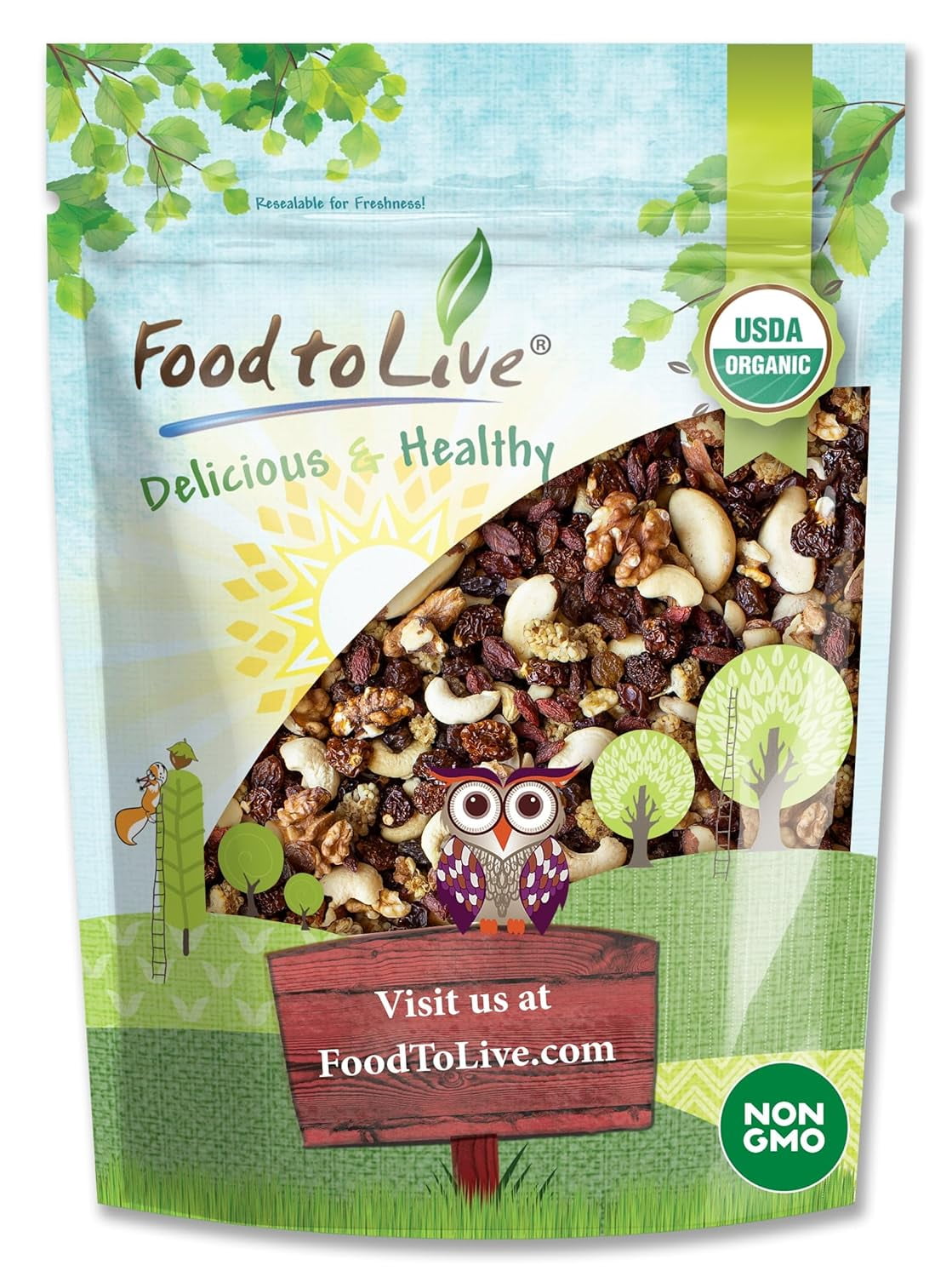 Super Nuts and Berries Trail Mix, 8 Ounces — Organic Nuts and Berries