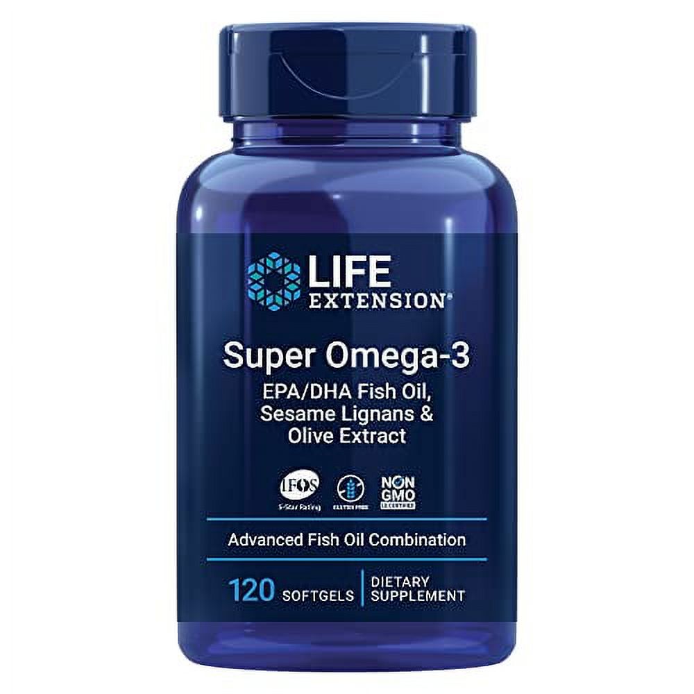 Super Omega3 EPA/DHA Fish Oil, Sesame Lignans & Olive Extract For