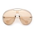 thumbnail image 1 of Super Oversized Curved Top Shield Racer Plastic Fashion Sunglasses Beige, 1 of 8