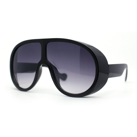 Super Oversized Exaggerated Retro Racer Plastic Sunglasses Black - Smoke