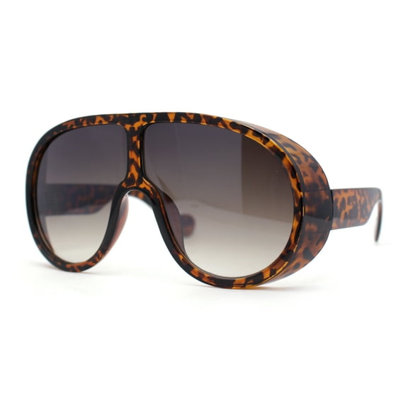 Super Oversized Exaggerated Retro Racer Plastic Sunglasses Tortoise - Smoke