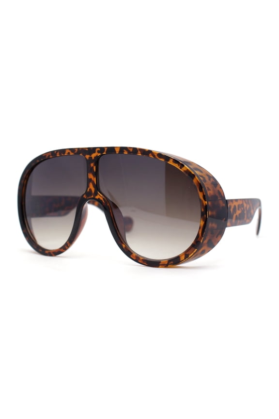 Super Oversized Exaggerated Retro Racer Plastic Sunglasses Tortoise - Smoke